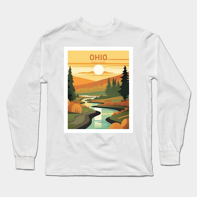 OHIO Long Sleeve T-Shirt by MarkedArtPrints